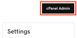 cPanel Admin button