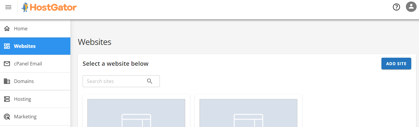 Websites tab