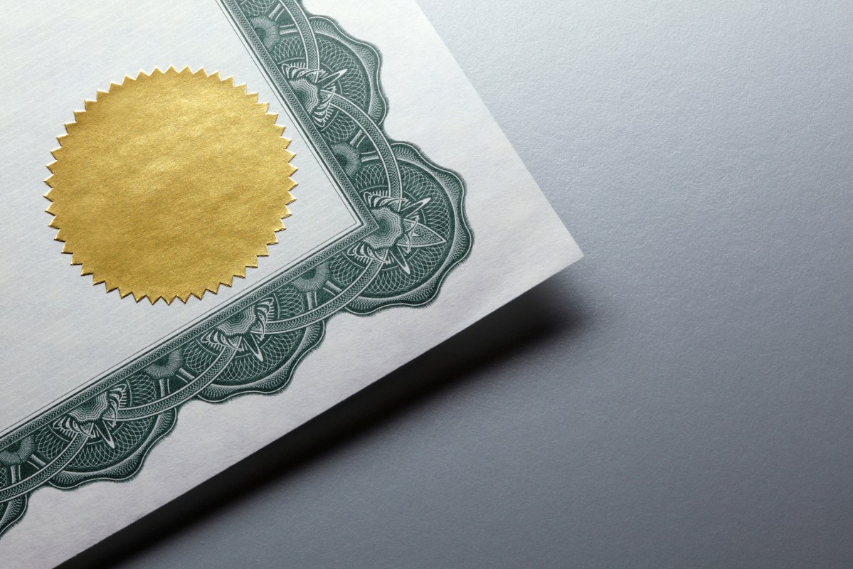 Gold Seal On A Certificate.