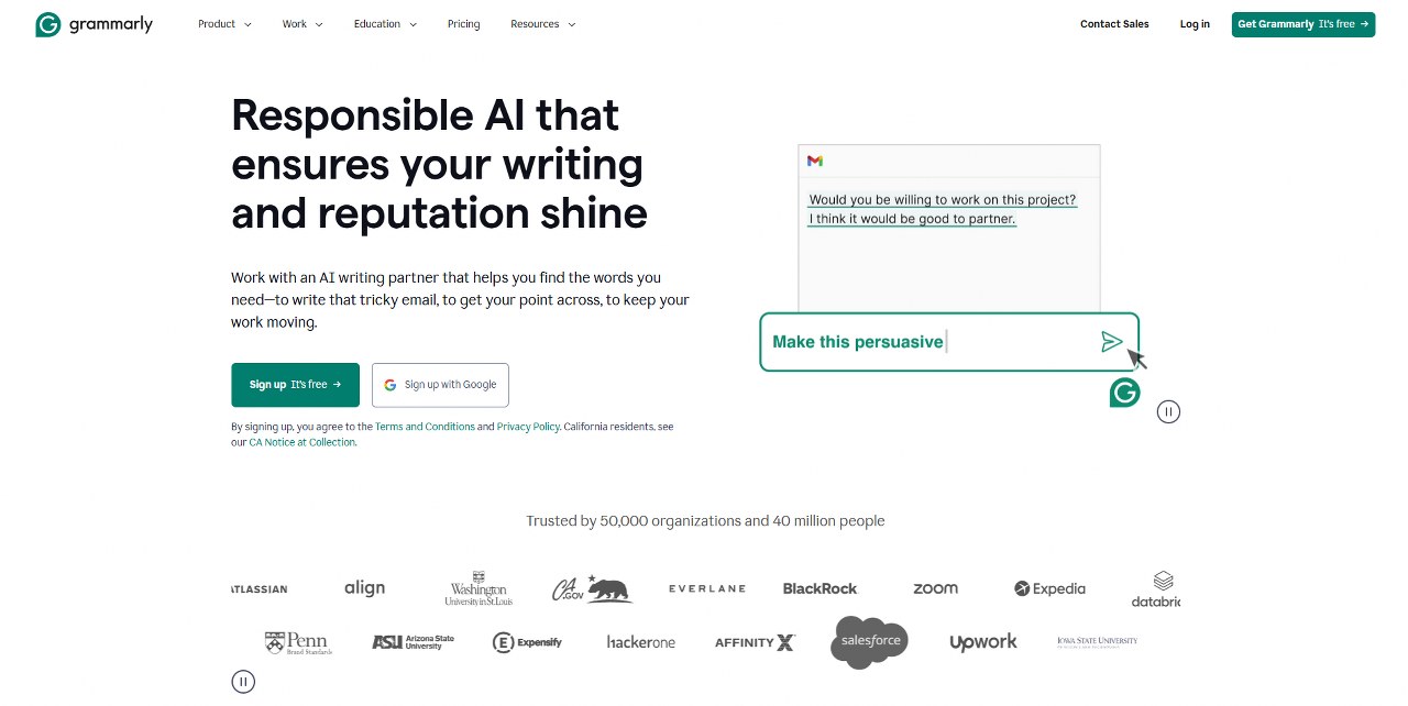 Grammarly's website.