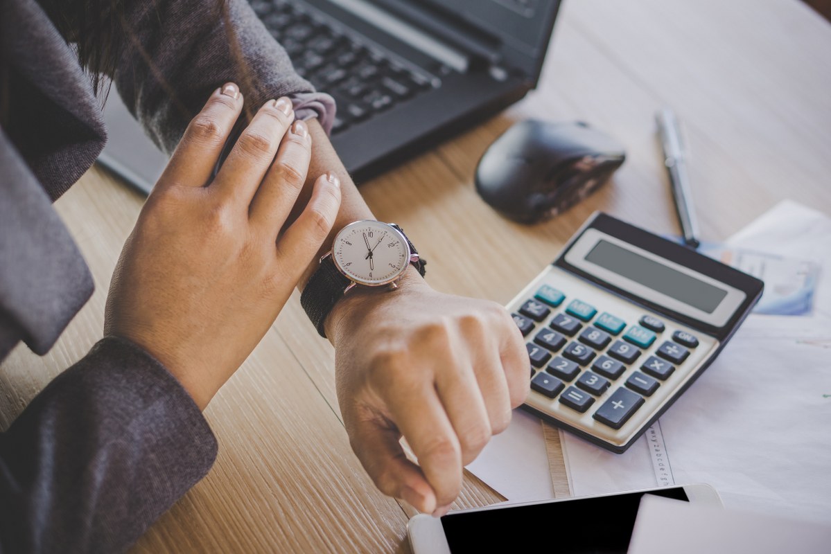 Hand Checking on a Wristwatch.