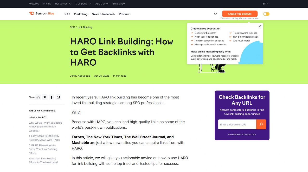 Haro webpage.