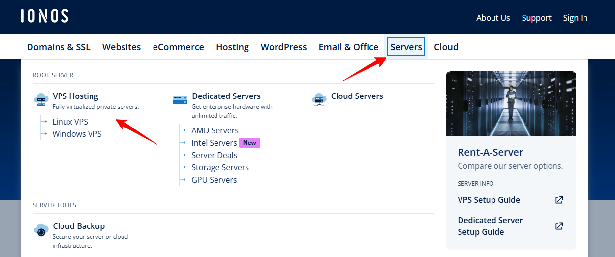 VPS Hosting button