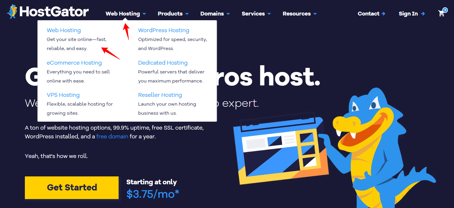 Tombol Web Hosting