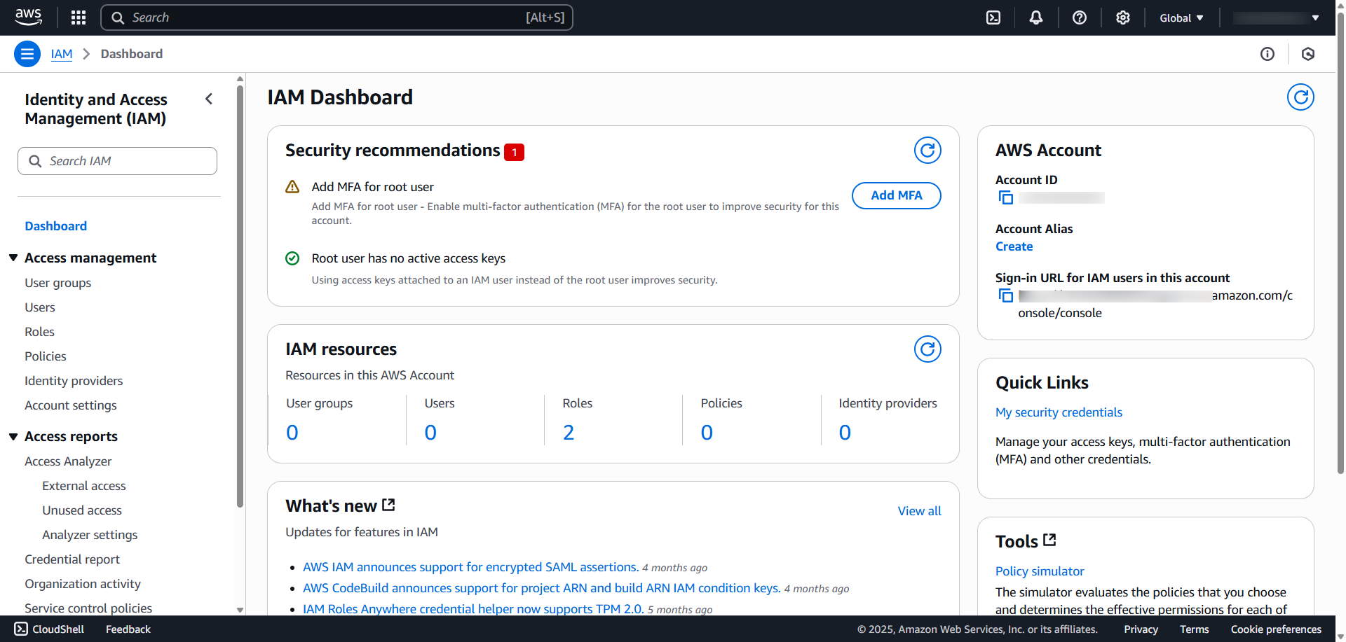 Dashboard IAM