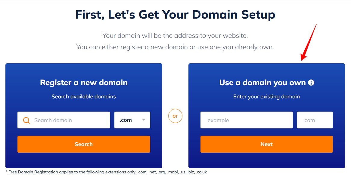 Domain menu