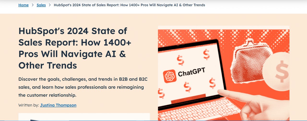 HubSpot's report page.