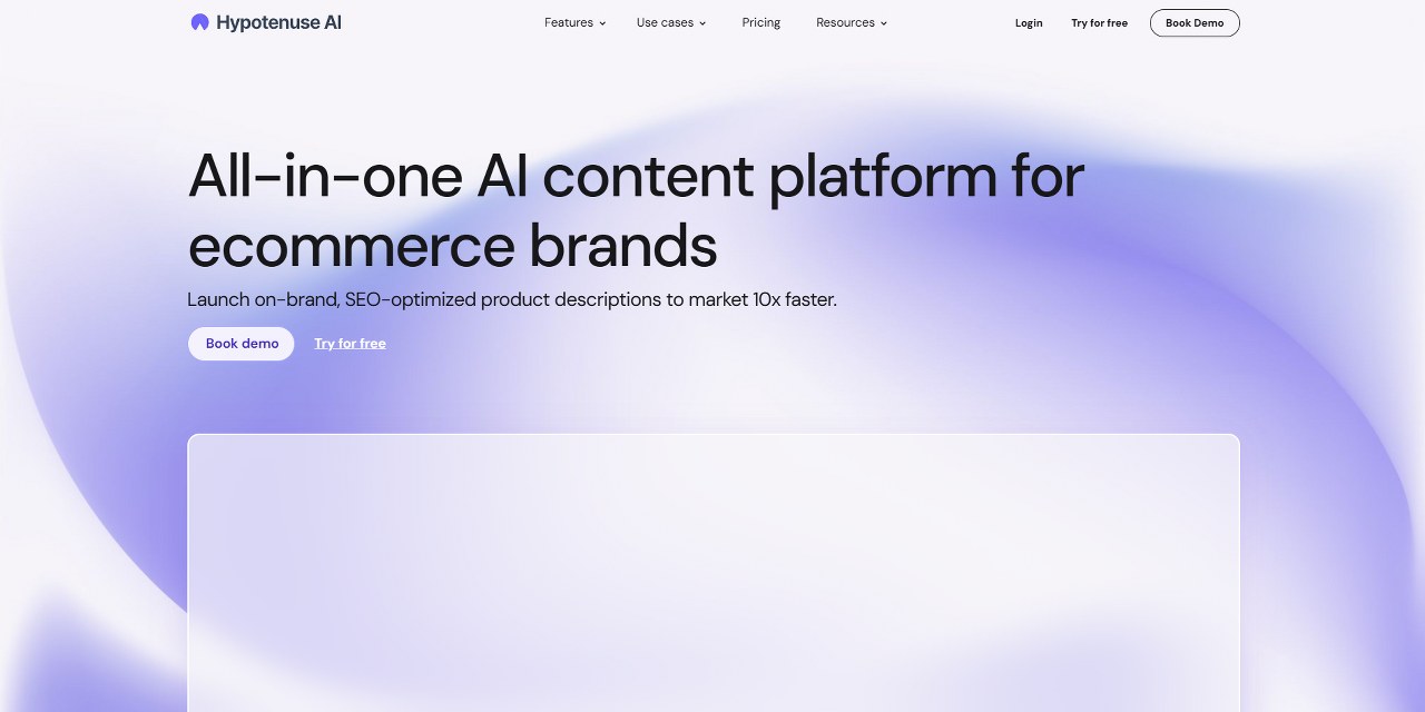 Hypotenuse AI's website.