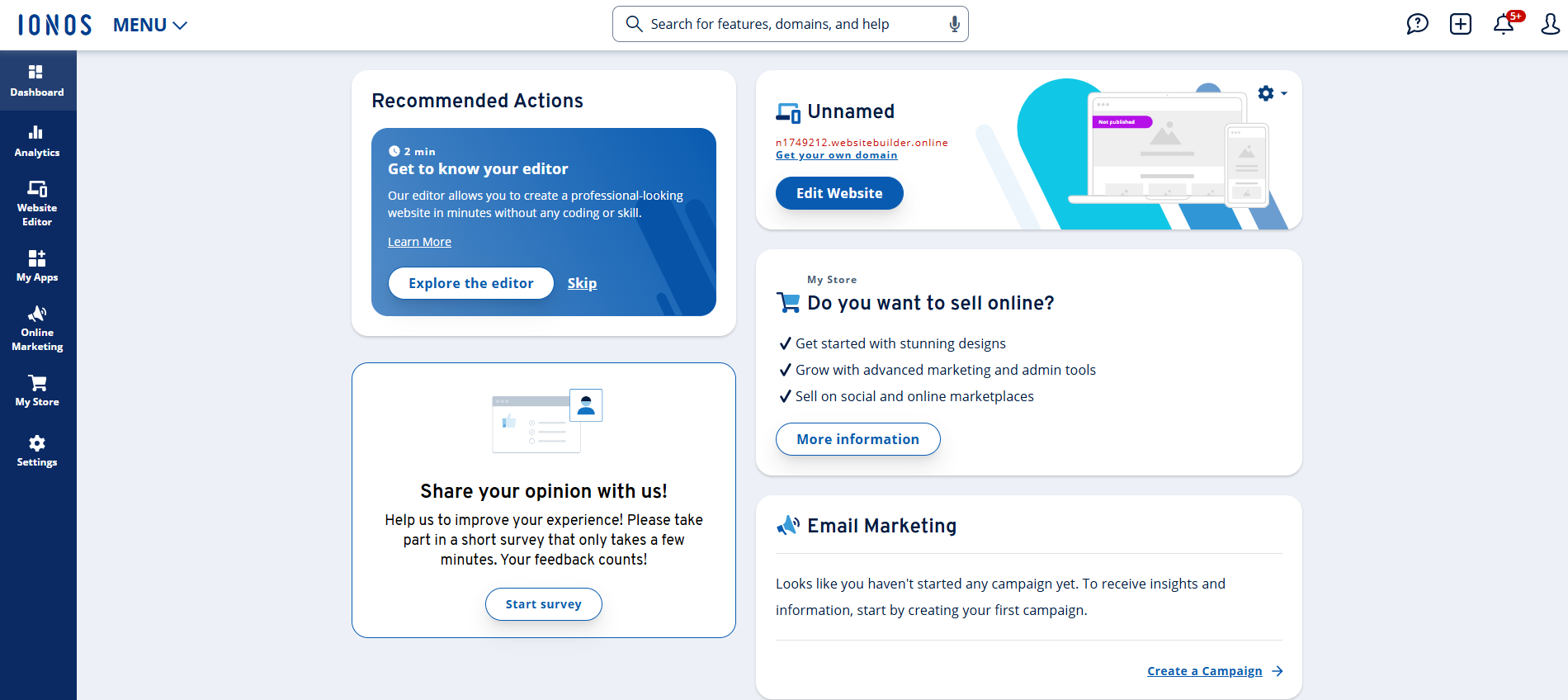 IONOS Dashboard