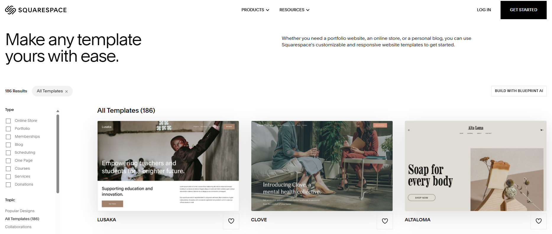 Squarespace templates