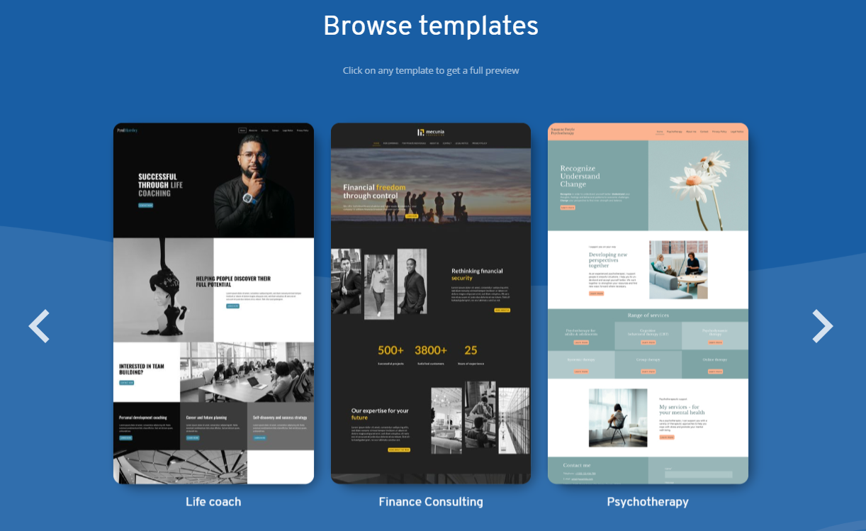 IONOS Browse templates