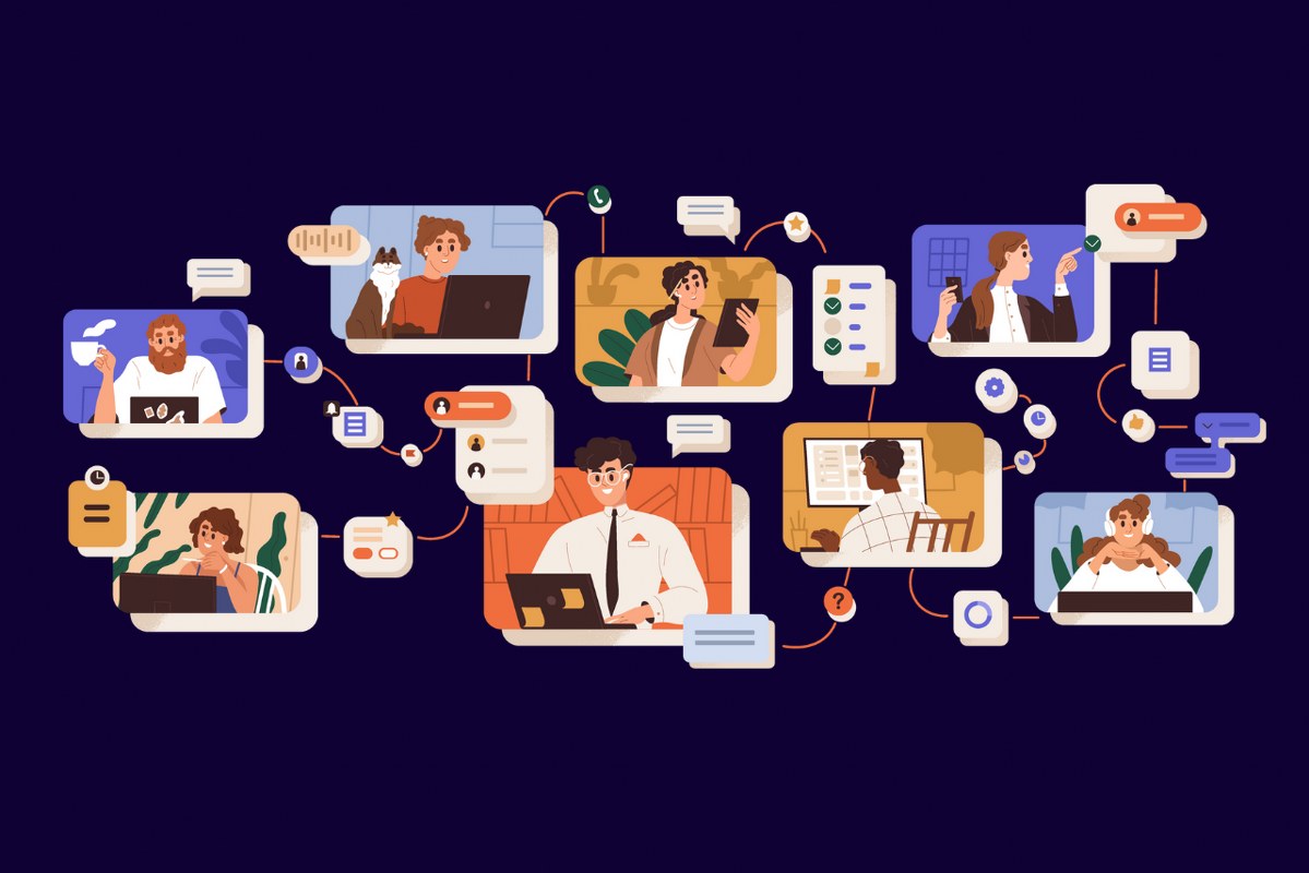 Illustration of virtual networking.