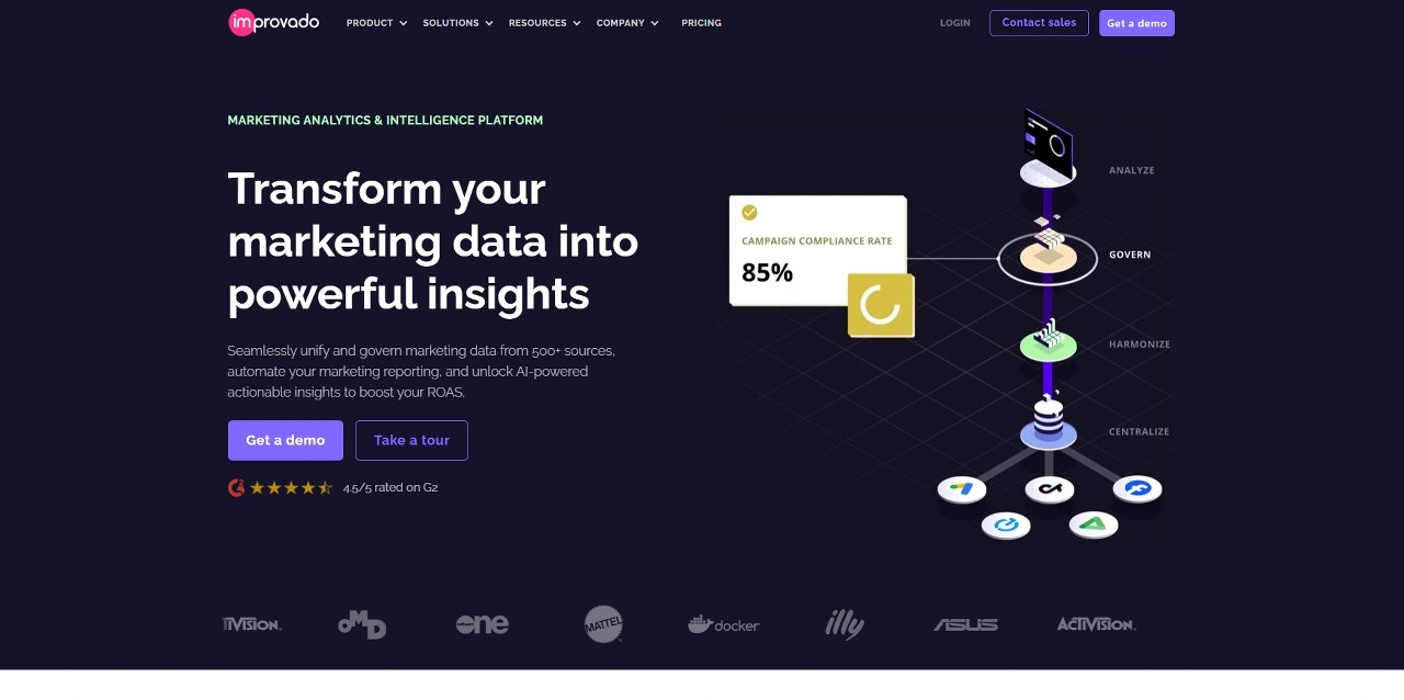 Improvado AI Agent's website.