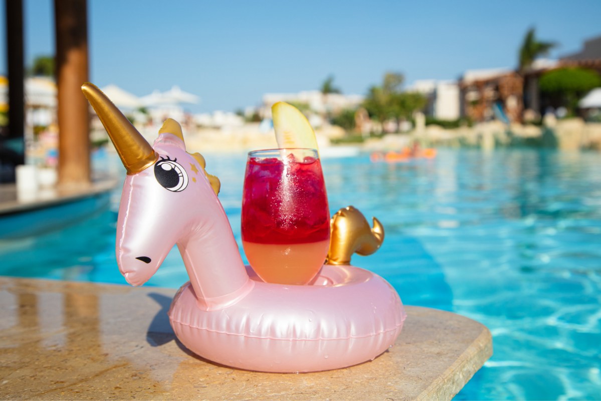 Inflatable Unicorn Drink Holder.