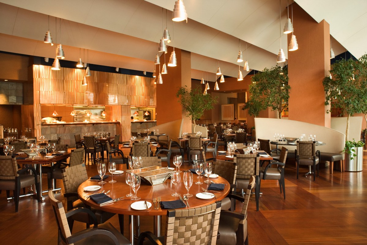 Interior of restaurant.