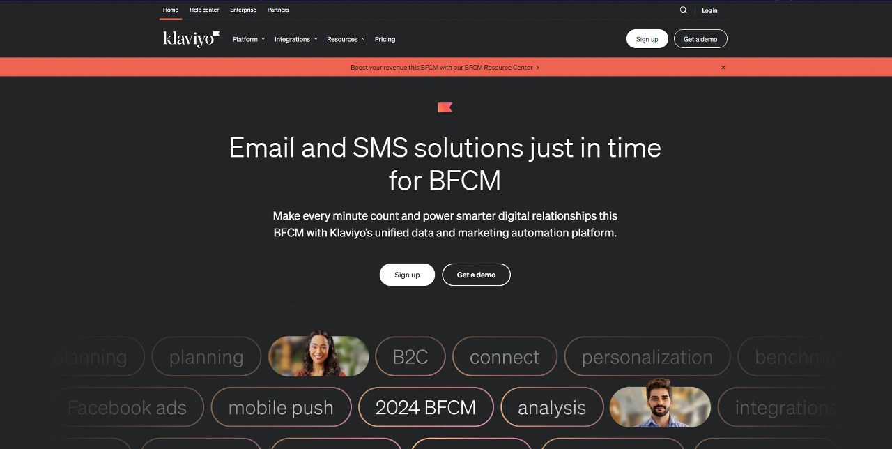 Klaviyo's website.