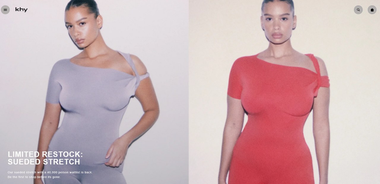 Kylie Jenner's fashion e-commerce website homepage.
