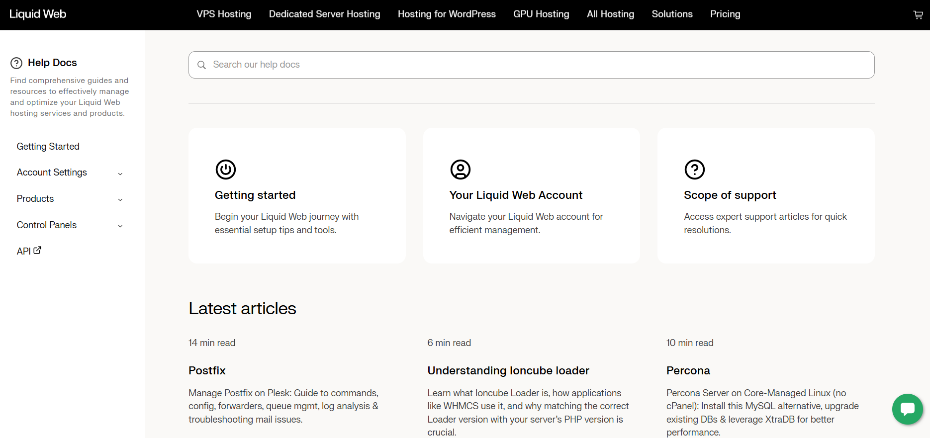 Liquid Web Help Docs