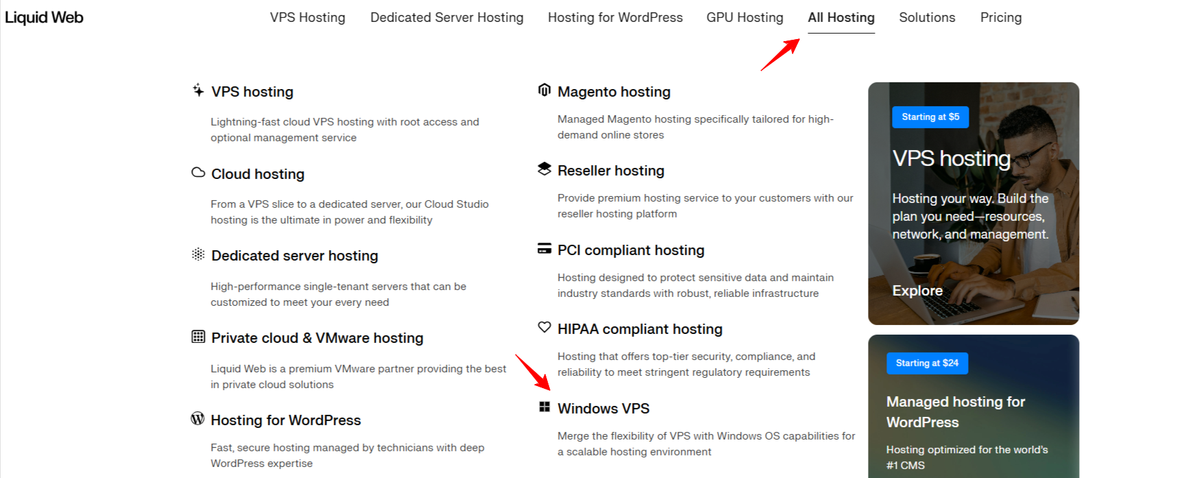 Windows VPS page