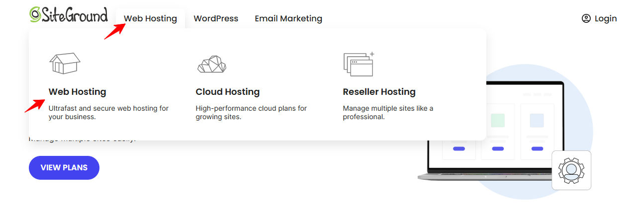 Web Hosting button