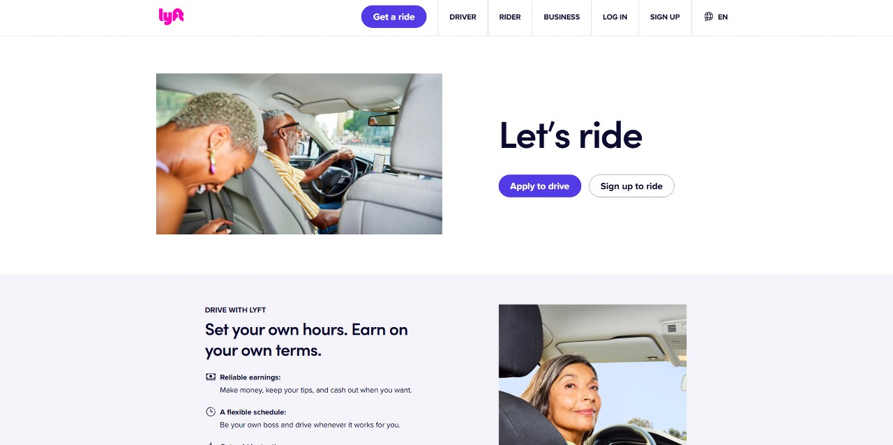 Lyft's website.