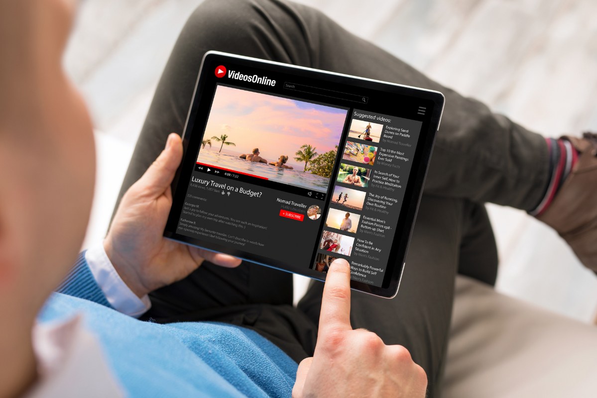 Man Browsing Videos Online.