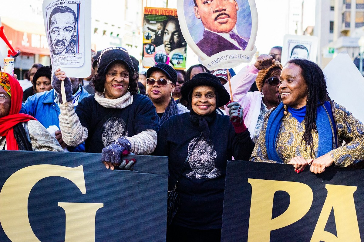 Martin Luther King Jr. day celebration on the street.