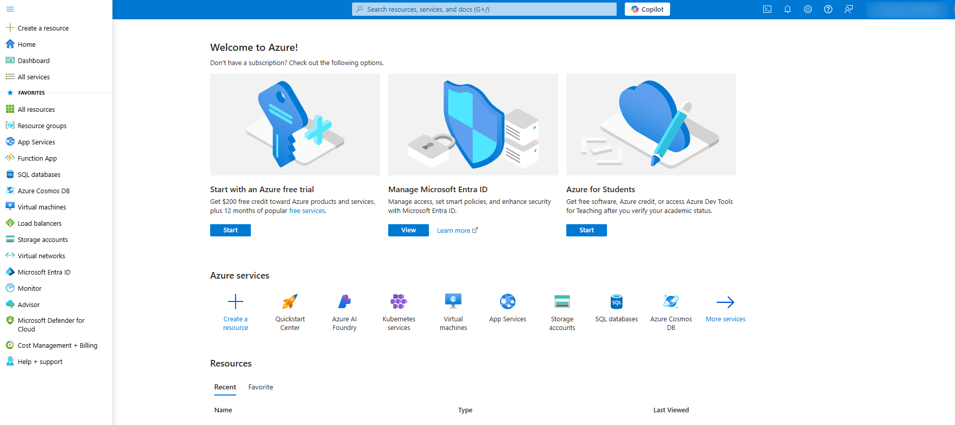 Azure Client Area