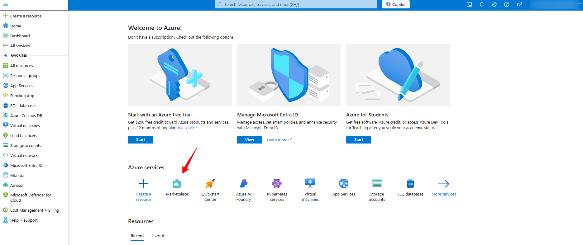 Marketplace button
