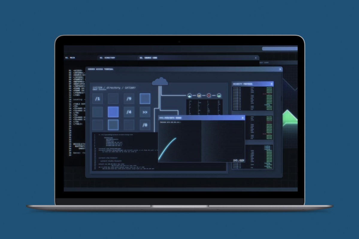 Mockup of sales tool displayed on laptop.