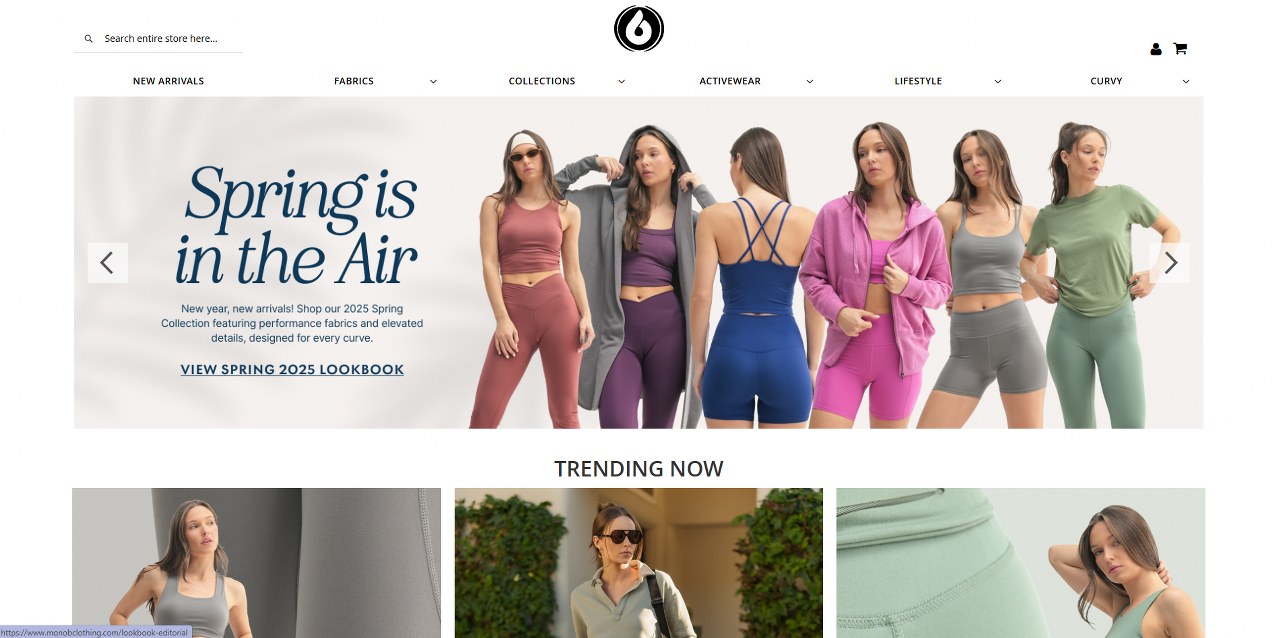 Mono B Clothing's website.