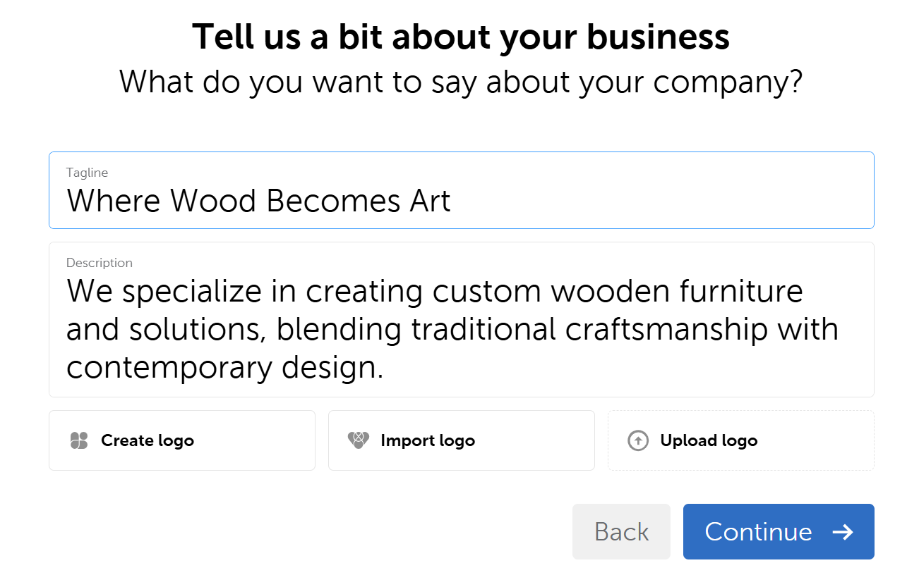 About Business window