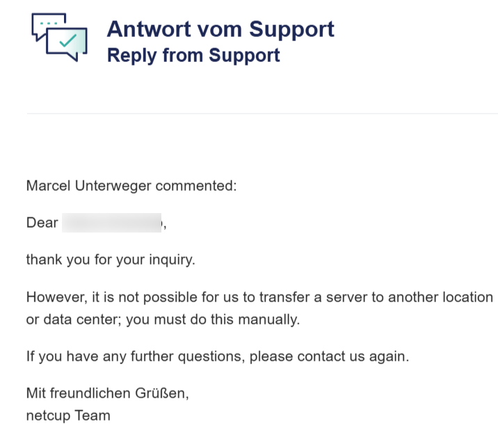 Netcup Support email