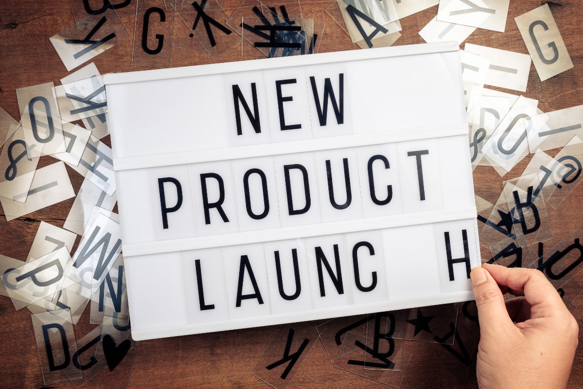 New Product Launch Sign.