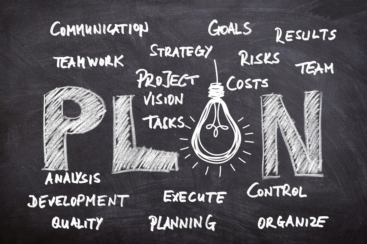 Planning illustration on a chalkboard.
