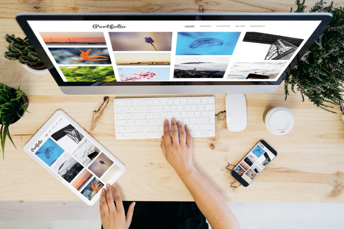 Portfolio displayed on different devices.