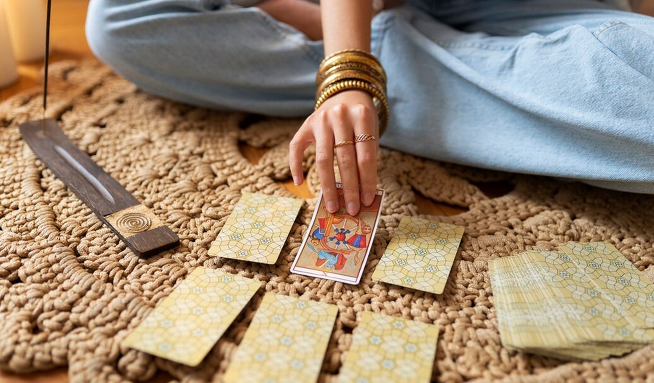 Practicing cards.