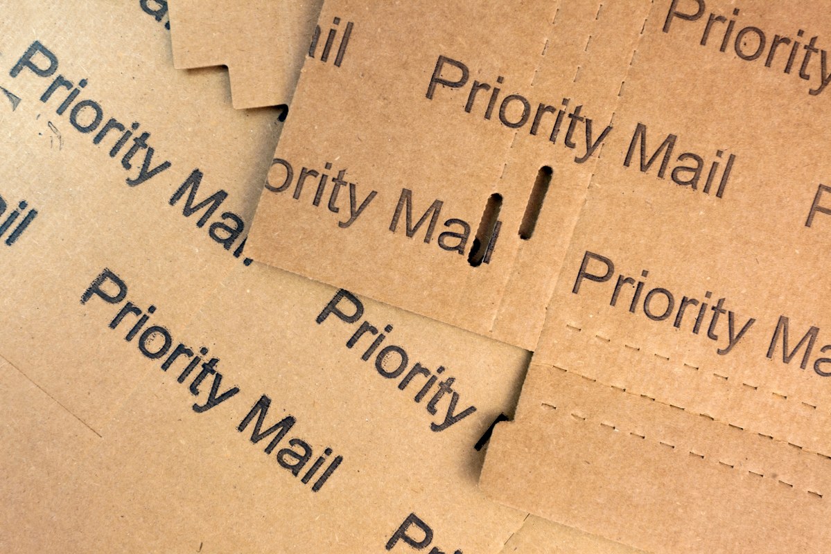Priority Mail flat boxes.
