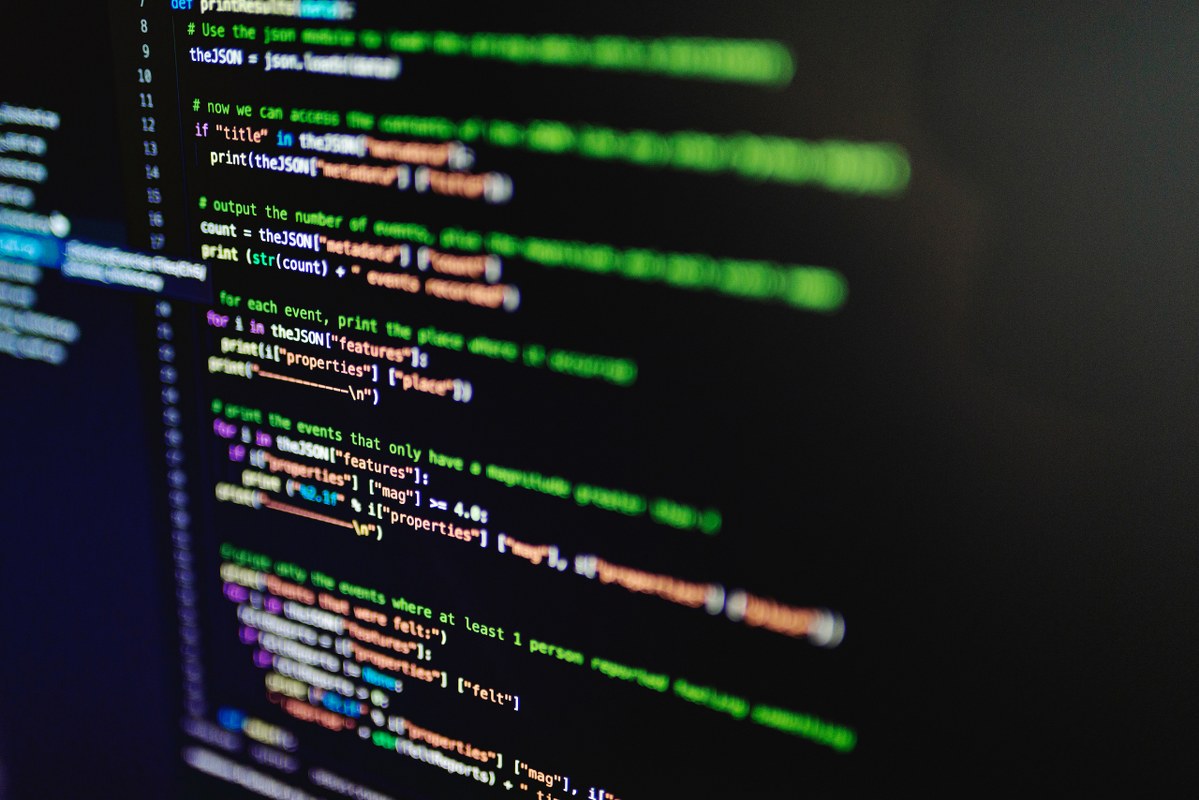Programming Language on a Screen.