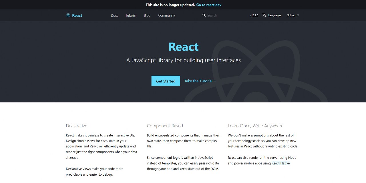 React's website.
