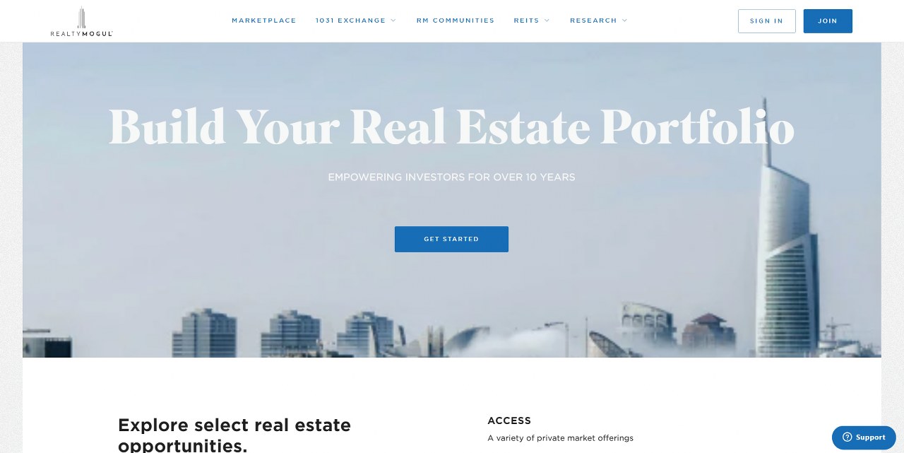 RealtyMogul's website.