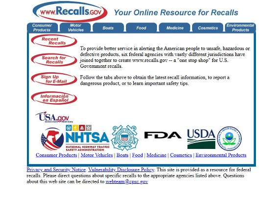 Recalls.govs-website