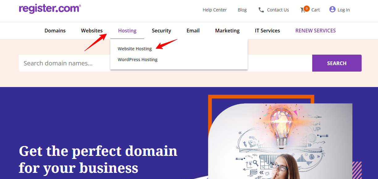 Website Hosting button