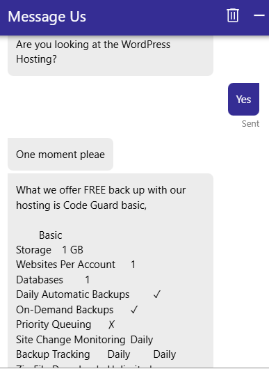 Register.com Livechat conversation