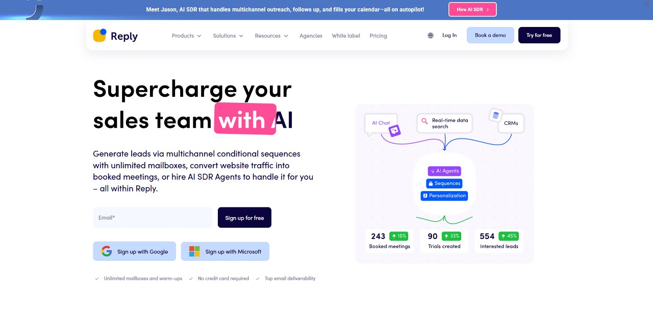Reply.io's website.