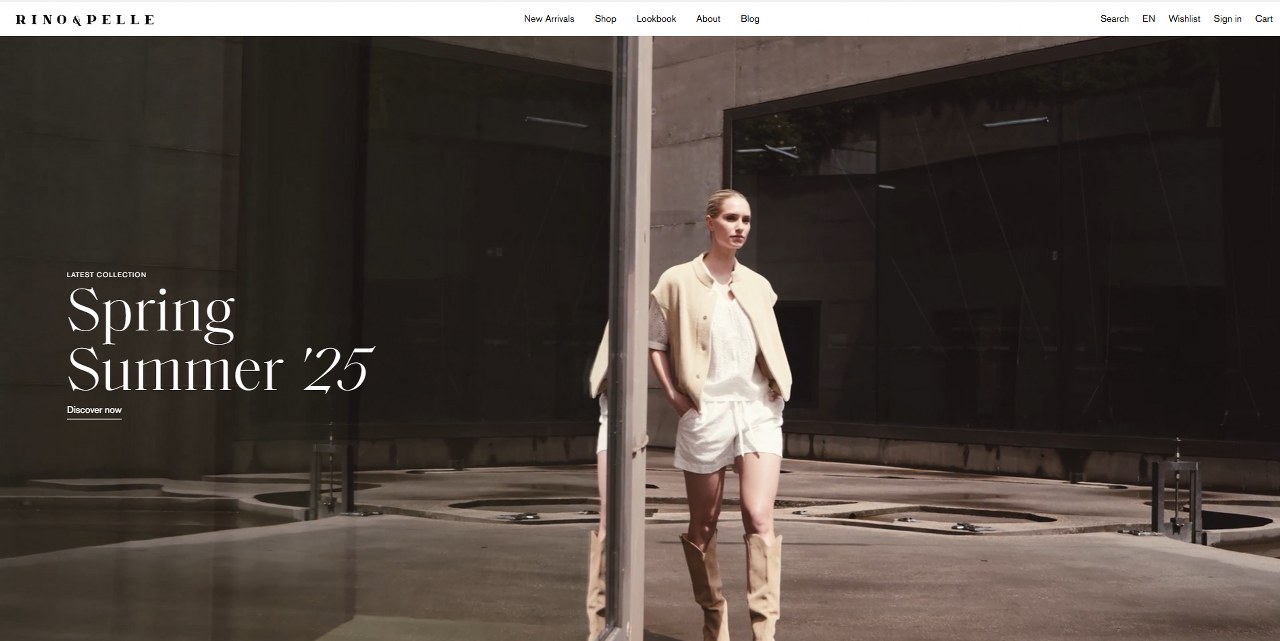Rino-Pelle website homepage.