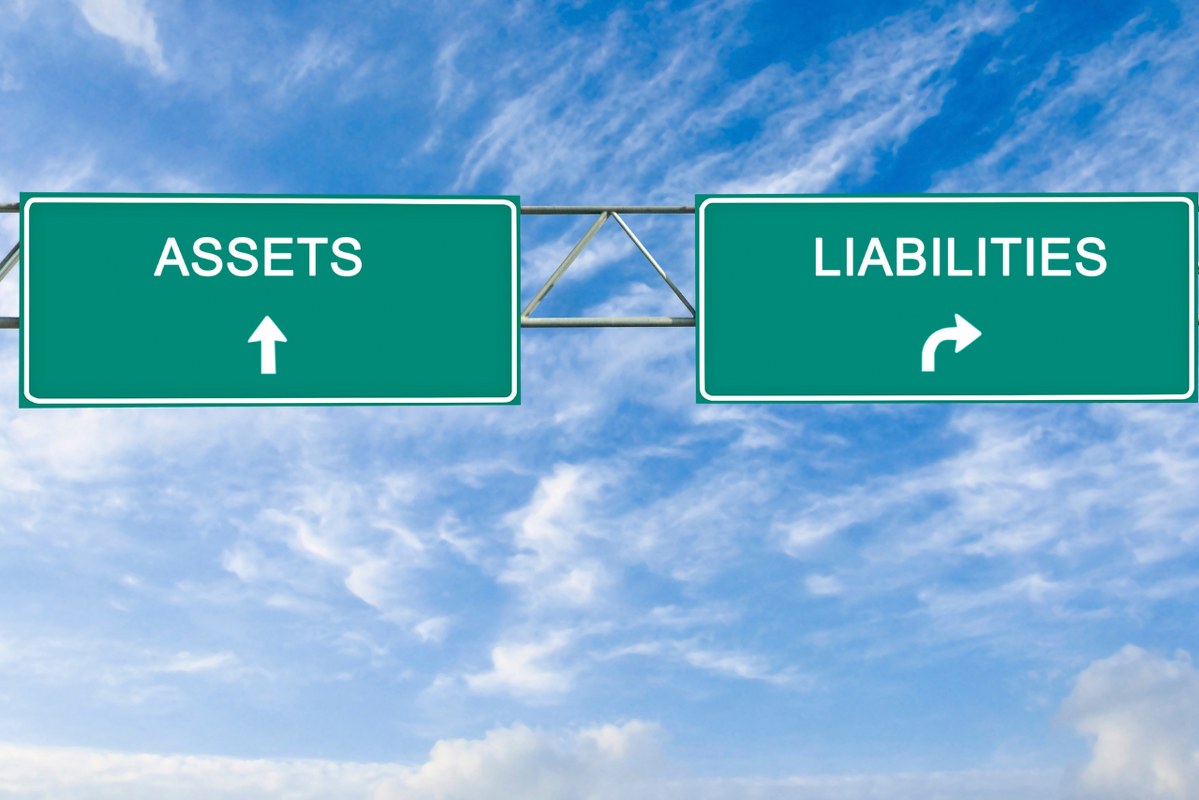 Road sign to assets and liabilities.