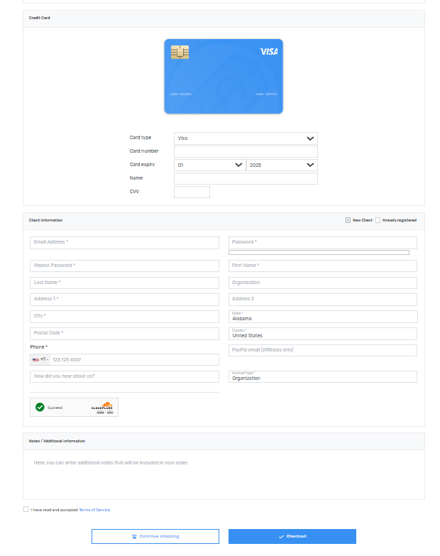 Signup form