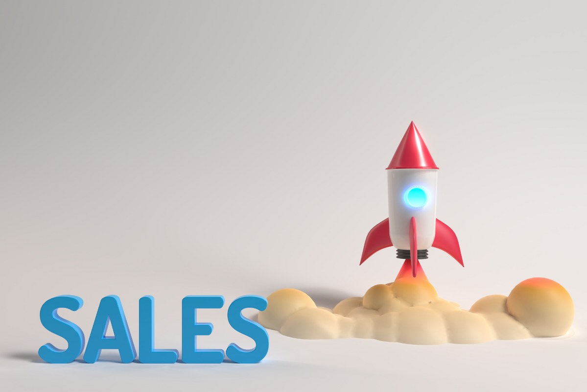 Sales are rocketing concept.