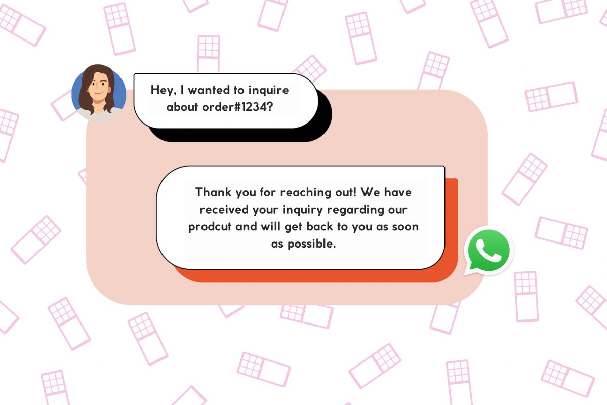 Sample of automated chat response to customer inquiring about order status.